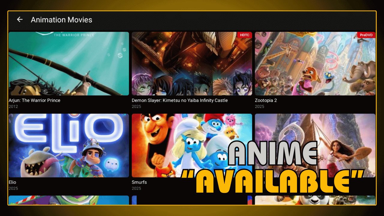 Anime Selection Available